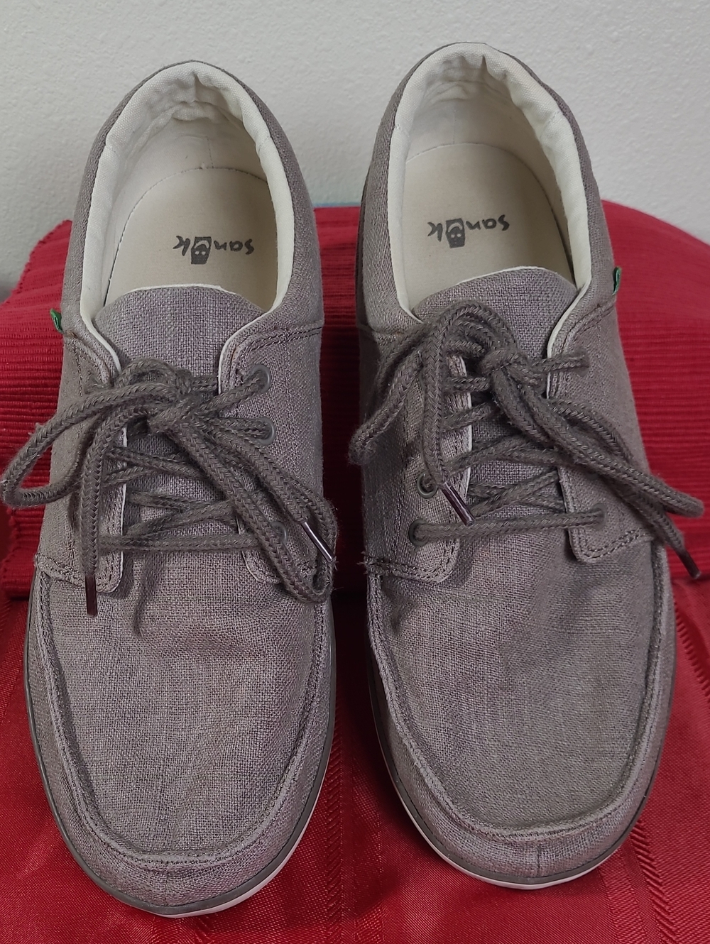 Sanuk TKO 2 Men’s Taupe Canvas Boat Sneaker Shoes M 10.5